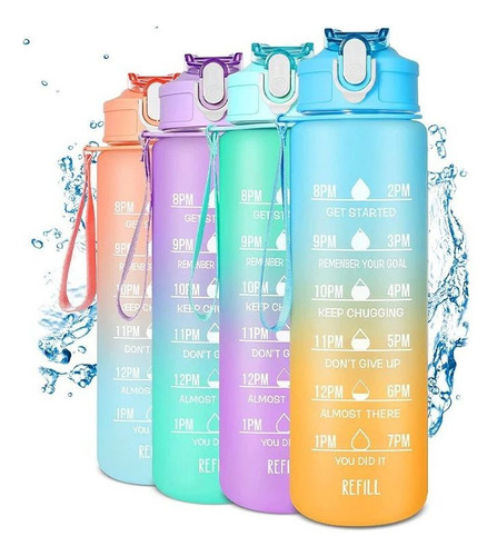 Termo Botella De Agua Motivacional 1 Litro Cooler