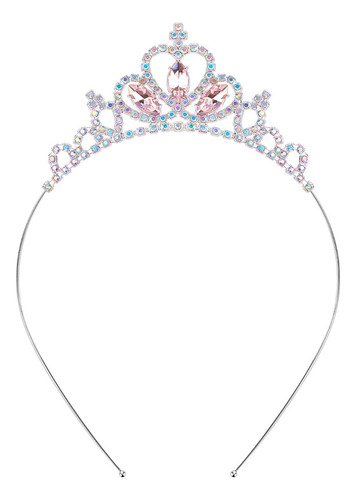 Corona Tiara De Princesa Para Niña C/ Cristales Rosa
