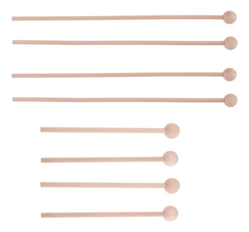 4 Pares De Xilófono De Marimba Mallets Piezas De Percusión