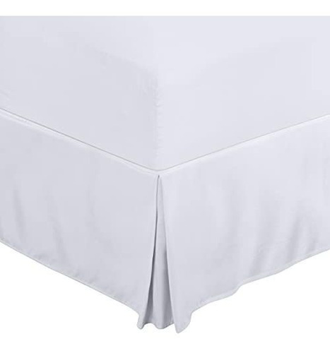 Rodapie Utopia De Tamaño Matrimonial Plisado De Color Blanc