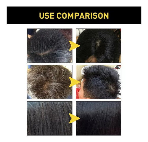 3pcs Champús Instantáneos Para Teñir El Cabello Negro De Yyd