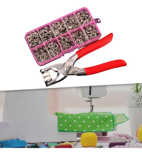 Broches De Metal Botones Accesorios Juego B 100 Con Apilador