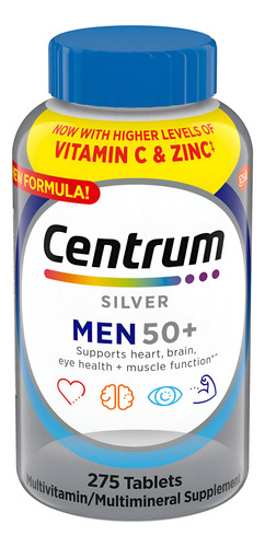 Centrum Silver Multivitaminico Hombre 50+ 275 Tabletas