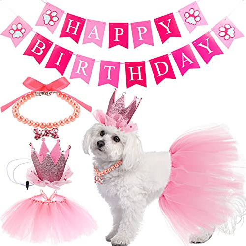 Pinkunn 4 Piezas Lindo Traje De Cumpleaños Para Perro Con F