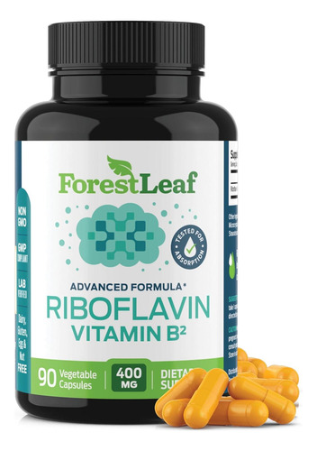 Riboflavina Vitamina B2 400mg 90 Capsulas Forest Leaf