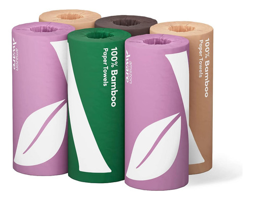 Toallas De Papel 100% Bambu, 6 Rollos, 2 Capas, Fsc, 150
