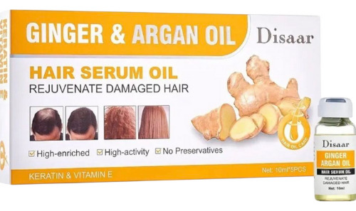 Ampolletas Crecimiento Anticaida Ginger Y Argan 5 Unidades