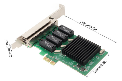 Placa De Rede Rj45 Pcie 4 Portas 1000mbps Transmissão Pci