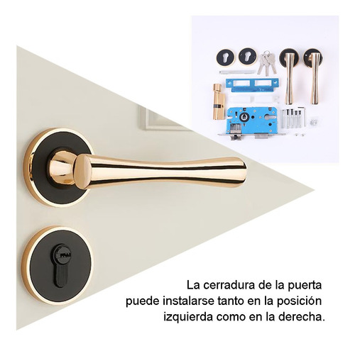 Lujo Moderno Anti-robo Cerradura Embutir Puerta Dorado