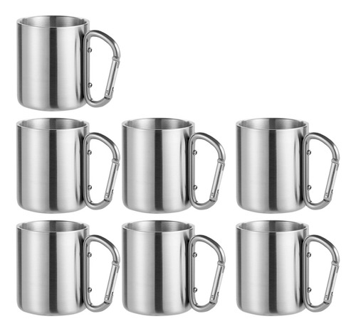 Conjunto De Canecas Ke Home Caneca Kit 6 De Aço Inoxidável Prateado De 6 U