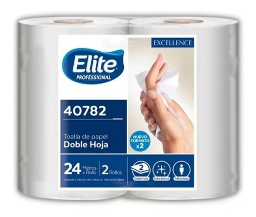 Toalla Papel Elite, 16 Rollos X24 Mts, Doble Hoja, Extra Bca