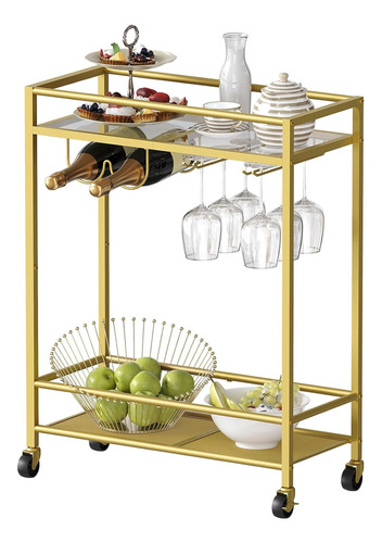 Mahancris Rcj63b01 Carrito De Bar Color Dorado