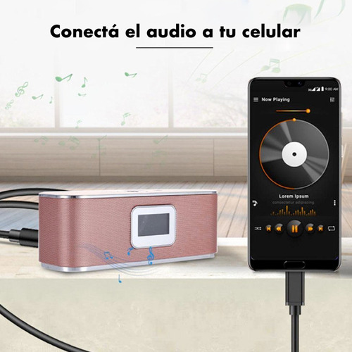 Cable Adaptador Audio Auxiliar Jack 3.5mm Usb Tipo C