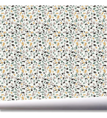 Papel De Parede Granilite Terrazzo Adesivo Kit 02 Rolos A778