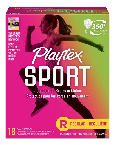 Tampones Playtex Deporte Regular 72pz Sin Aroma 4 Cajas