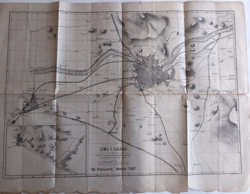 Guerra Del Pacifico Mapa Lima Callao 1880 El Ferrocarril