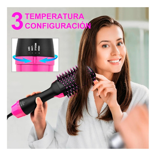 Cepillo One Step Aire Caliente Secador Alisador Y Rizador