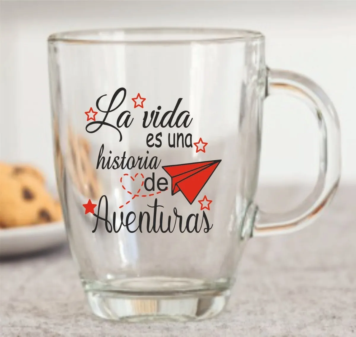 Souvenirs 10 Tazas De Vidrio Desayunos Frases Varias