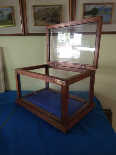 Vitrine Expositora Antiga De Madeira E Vidro. (Usado)