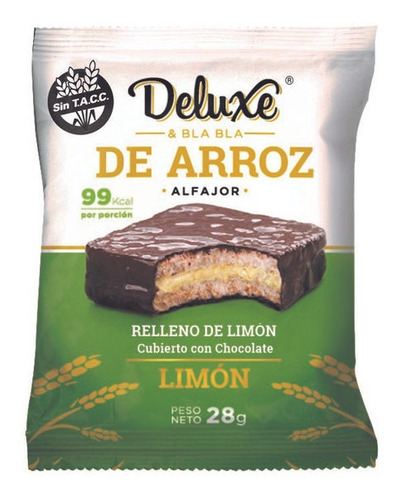 Alfajor Deluxe Bla Bla Arroz Chocolate C/ Limón X 28 Gramos