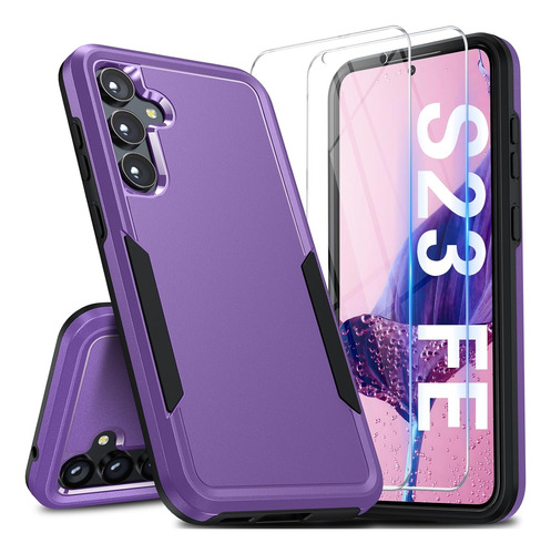 Funda Para Samsung Galaxy S23 Fe 5g Violeta + 2 Protectores