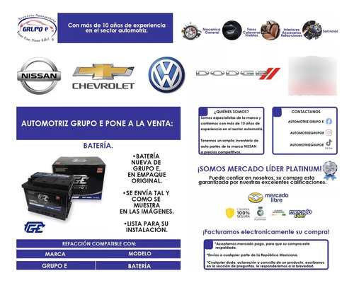 Batería Grupo E Premium P/ Renault Scala 2010-2013