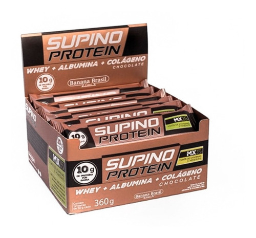 Supino Protein Chocolate Com 12 Un - Banana Brasil + Brinde