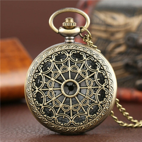 Imagen 2 de 5 de Reloj Bolsillo Dorado | Reloj Estilo Antiguo Quartz