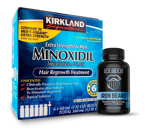 Imagen 1 de 5 de Barba Increíble | Minoxidil 5% + Vitaminas Premium 60 Caps |