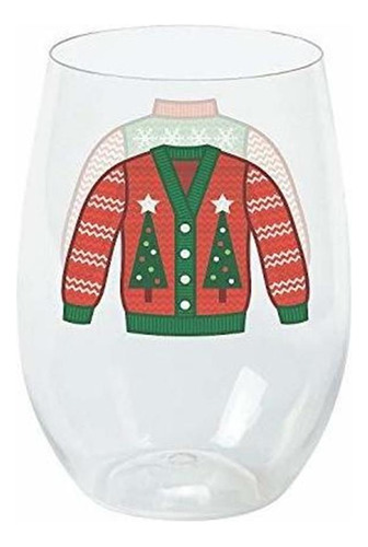 Fun Express Ugly Sweater Wine Gl