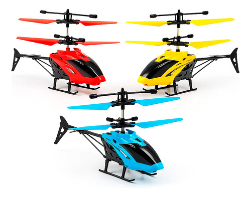 Helicóptero Voador Controle Remoto Infantil Recarga Rápida Cor Vermelho