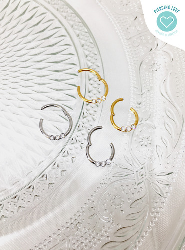 Piercing Acero Inoxidable Aro Clicker Zirconias Nariz Oreja