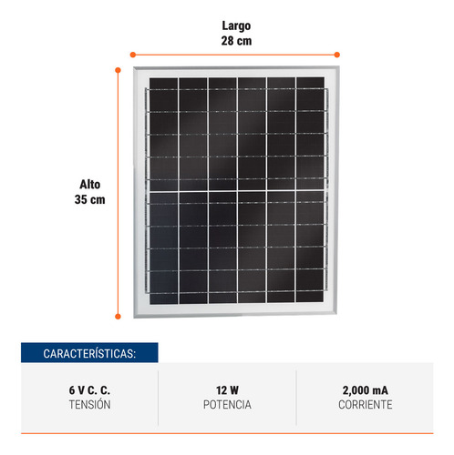 Reflector Led 60 W con panel solar, luz de día, 6500K Volteck REF-503SL