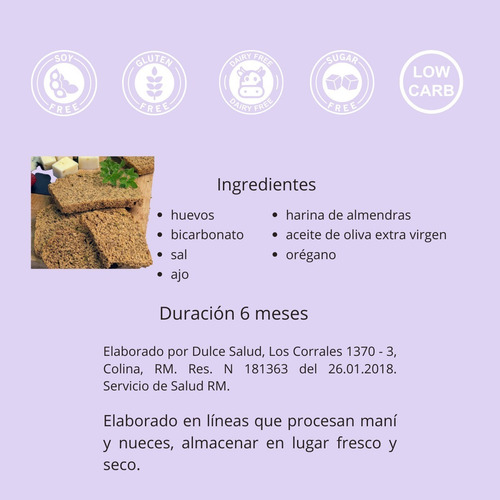 Tostadas Keto Ajo Orégano - Marca Dulce Salud
