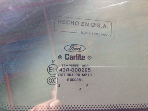 Vidrio Quarter Lateral Derechoford Explorer 2012 Original