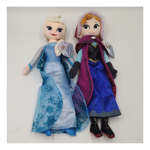 Pacote Com 2 Bonecos De Pelúcia Frozen Elsa E Anna Crianças