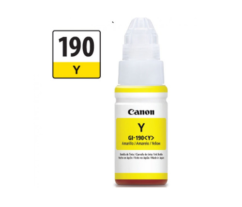 Tinta Canon Original Gi-190 Amarillo Pixma G1100 G2100 G3100