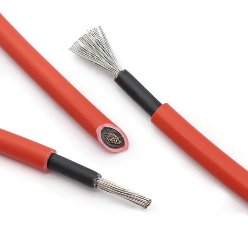 Cable Solar 4 Mm2 Rollo 10 Metros Rojo Unipolar