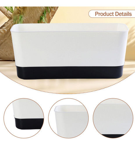 Maceta Rectangular Compacta Para Ventana, Ideal Para L Negro