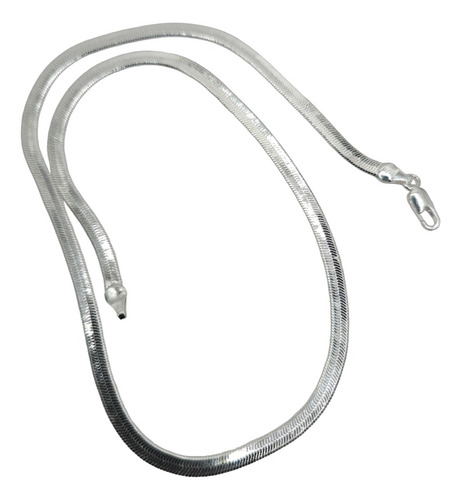 Collar Plano Chapado De Plata De 4mm X 60cms Color Plateado
