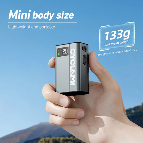 Mini Inflador Compresor Cyclami E1 Team 120psi Display Gris Oscuro