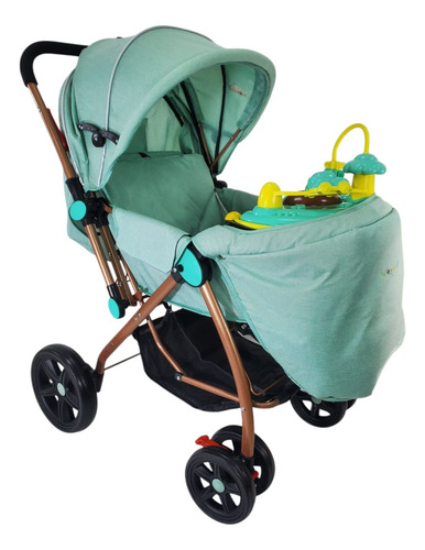 Carriola Cw Reversible Con Juguetero De Regalo Greta Agua Dorado