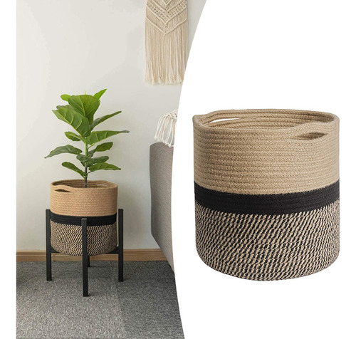 Cesto De Lavandería Cestas De Almacenamiento Negro 25cm