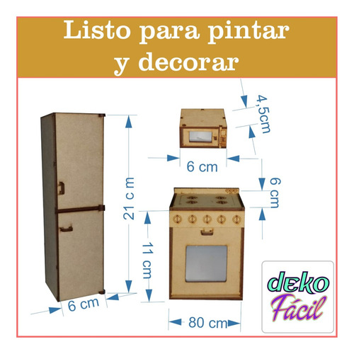 Imagen 3 de 3 de Combo Electro Cocina P / Casa De Meñeca Articulada De 29 Cm