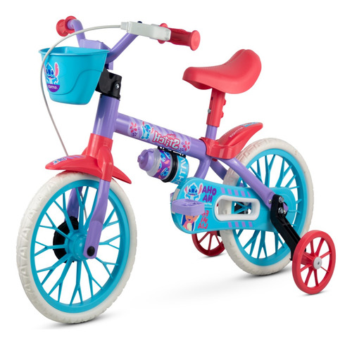 Bicicleta Aro 12 Com Rodinhas Do Stitch Bike Nathor Disney