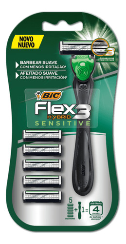 Bic Rastrillo Flex3 Hybrid Sensitive Afeitado Suave