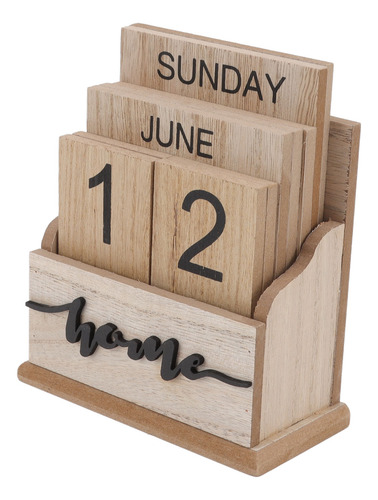 Manual De Calendário De Mesa Com Data Perpétua De Madeira, V
