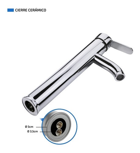 Imagen 5 de 9 de Griferia De Baño Vanitory Canilla Monocomando Lavatorio Alta