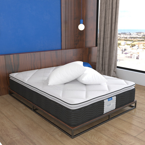 Colchón Restonic Matrimonial Dome Ortopédico + 2 Almohadas Blancas Suaves