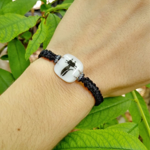 Imagen 3 de 6 de Pulsera Tejida Macramé Gato